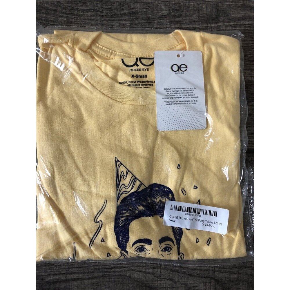 Queer Eye “You Are The Party” Yellow Tee Size XS NWT